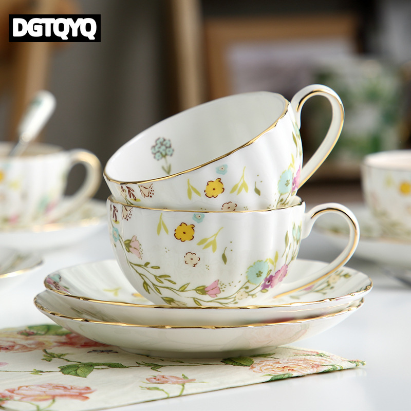 Coffee Tea Latte - 2Pcs Vintage Floral Ceramic Coffee Cup