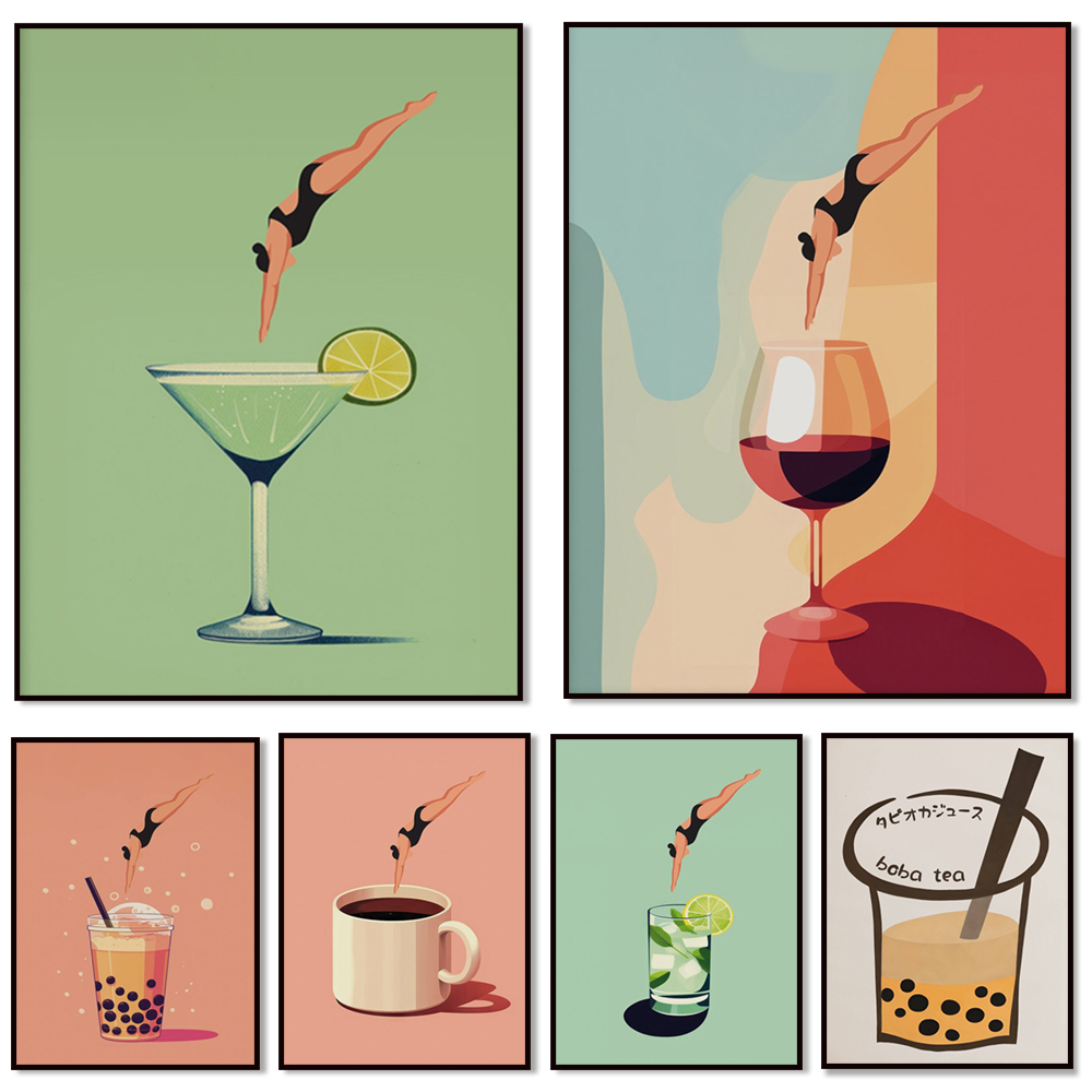 Coffee Tea Picture - Wine wall art, gin and tonic,