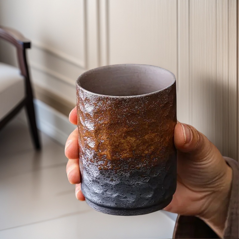 Coffee Tea Gift - Vintage Handmade Chinese Stoneware Mug -
