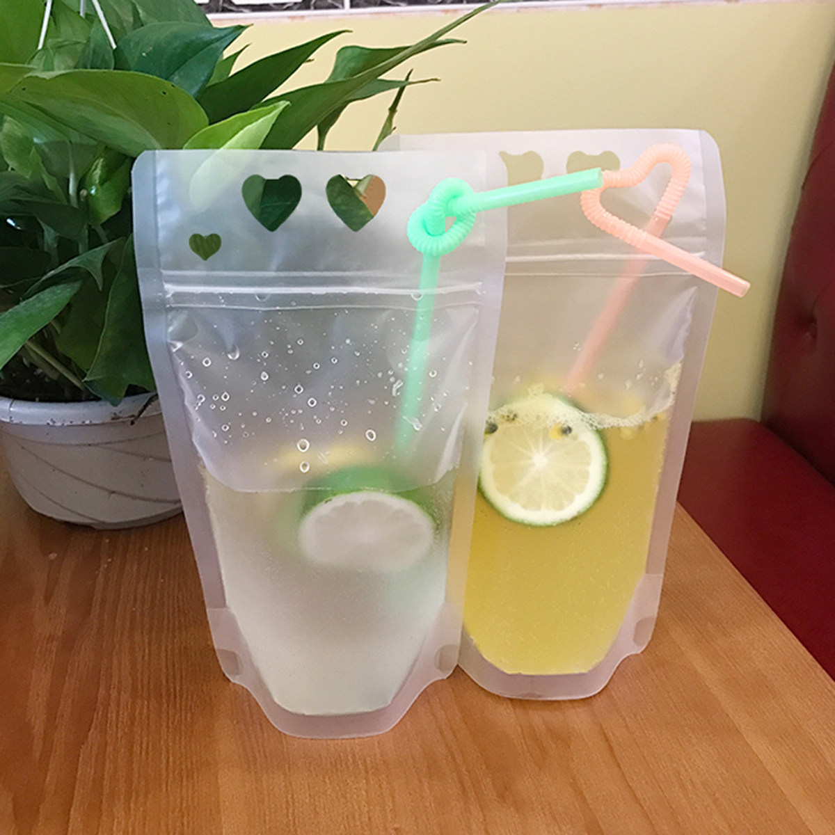 20Pcs Plastic Drinking Bags Cl - Tea Coffee Set Up review and price