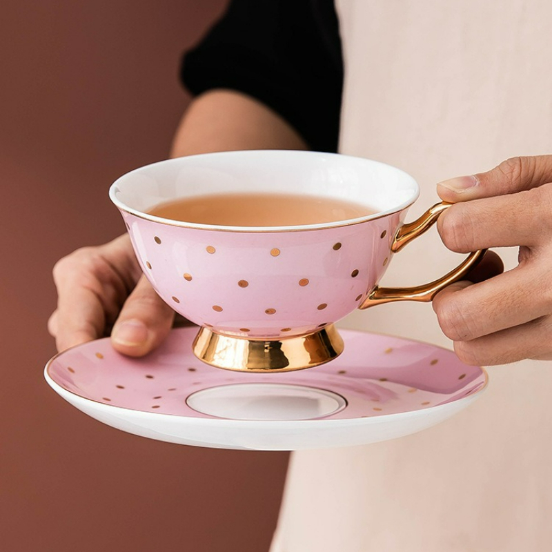 Ceramic Pink Coffee Mugs with  - Coffee Tea Set review and price