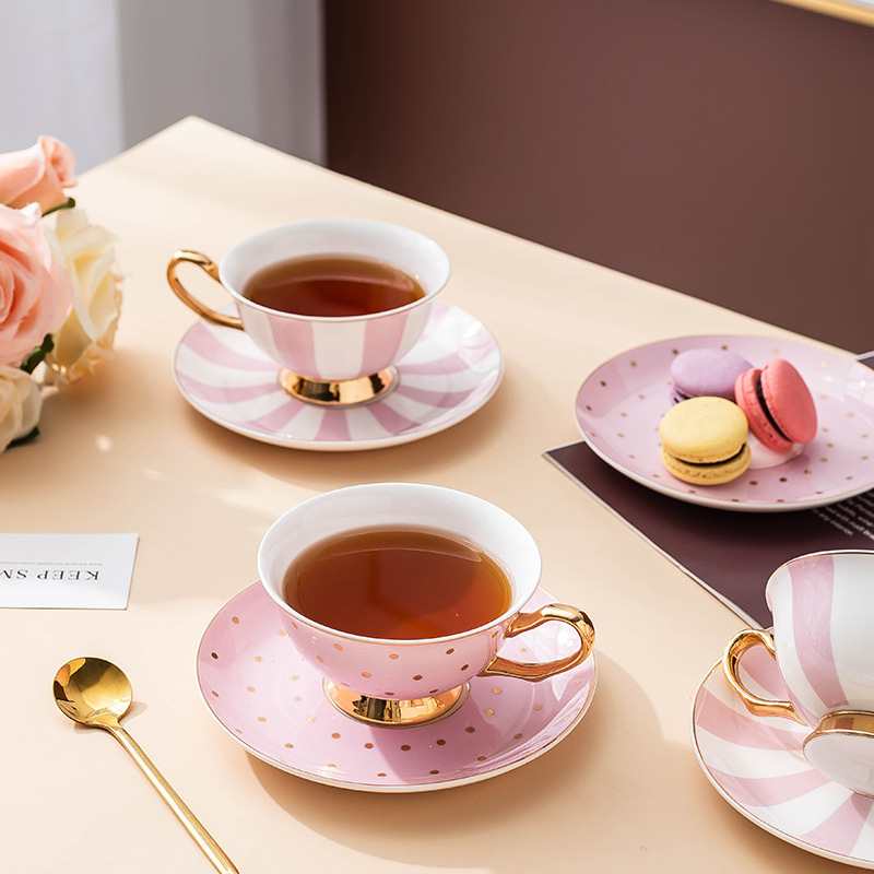 Ceramic Pink Coffee Mugs with  - Coffee Tea Set review and price