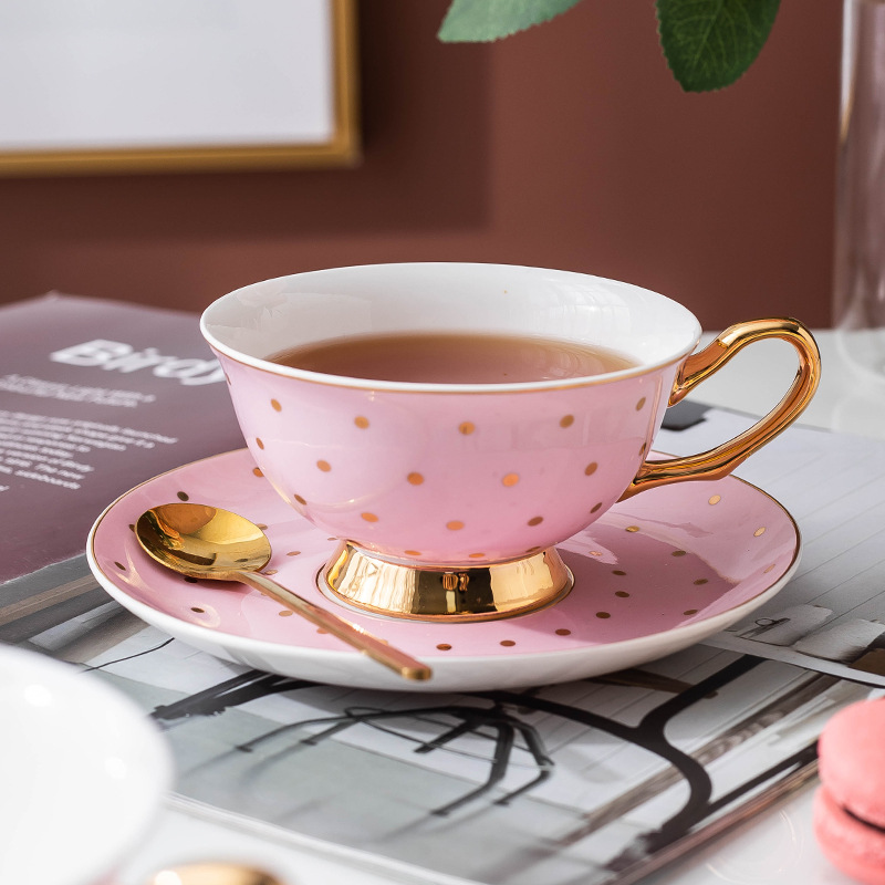 Ceramic Pink Coffee Mugs with  - Coffee Tea Set review and price