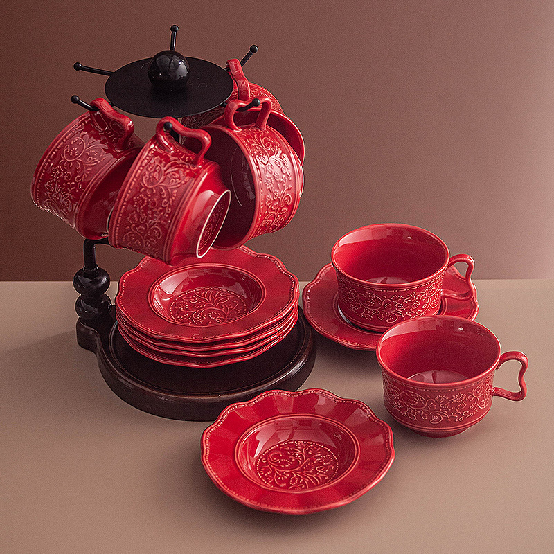 Retro festive coffee cup and s - Coffee Tea Festival review and price