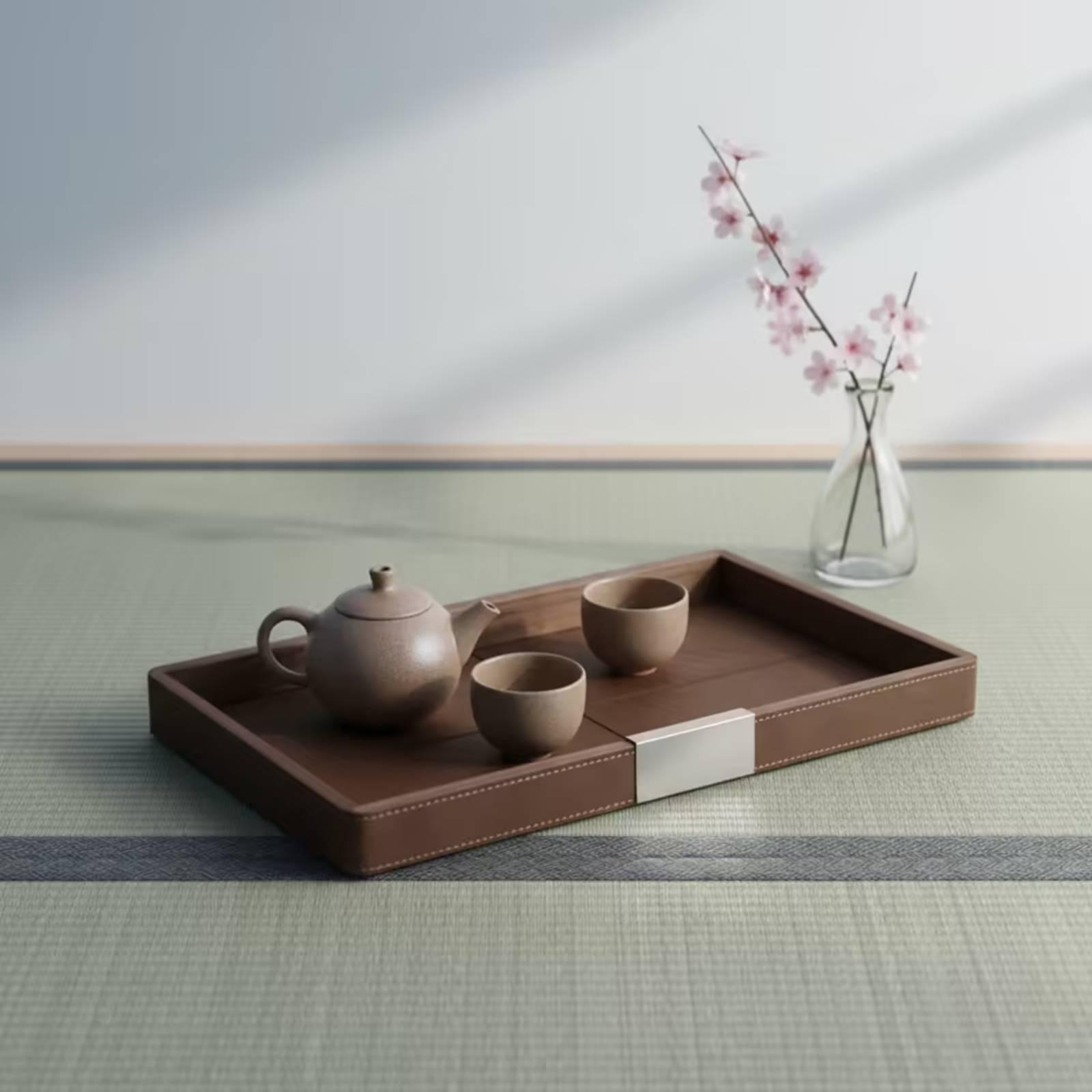 Walnut Wood Tray Minimalist Tr - Tea Coffee Set Up review and price