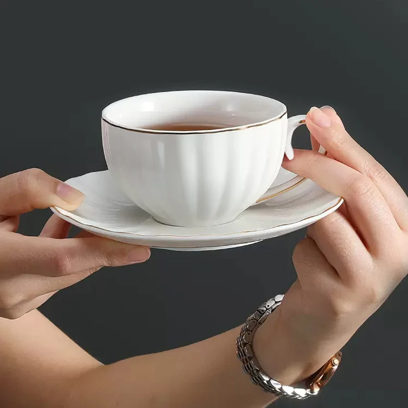 White Ceramic Gold Rimmed Coff - Coffee Tea Latte review and price