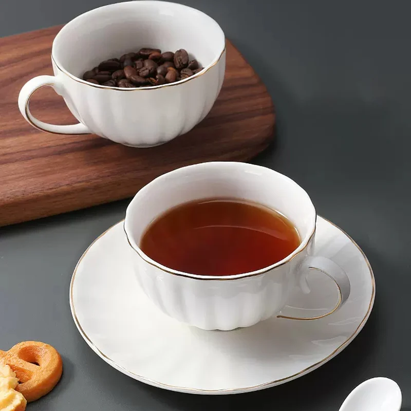 White Ceramic Gold Rimmed Coff - Coffee Tea Latte review and price