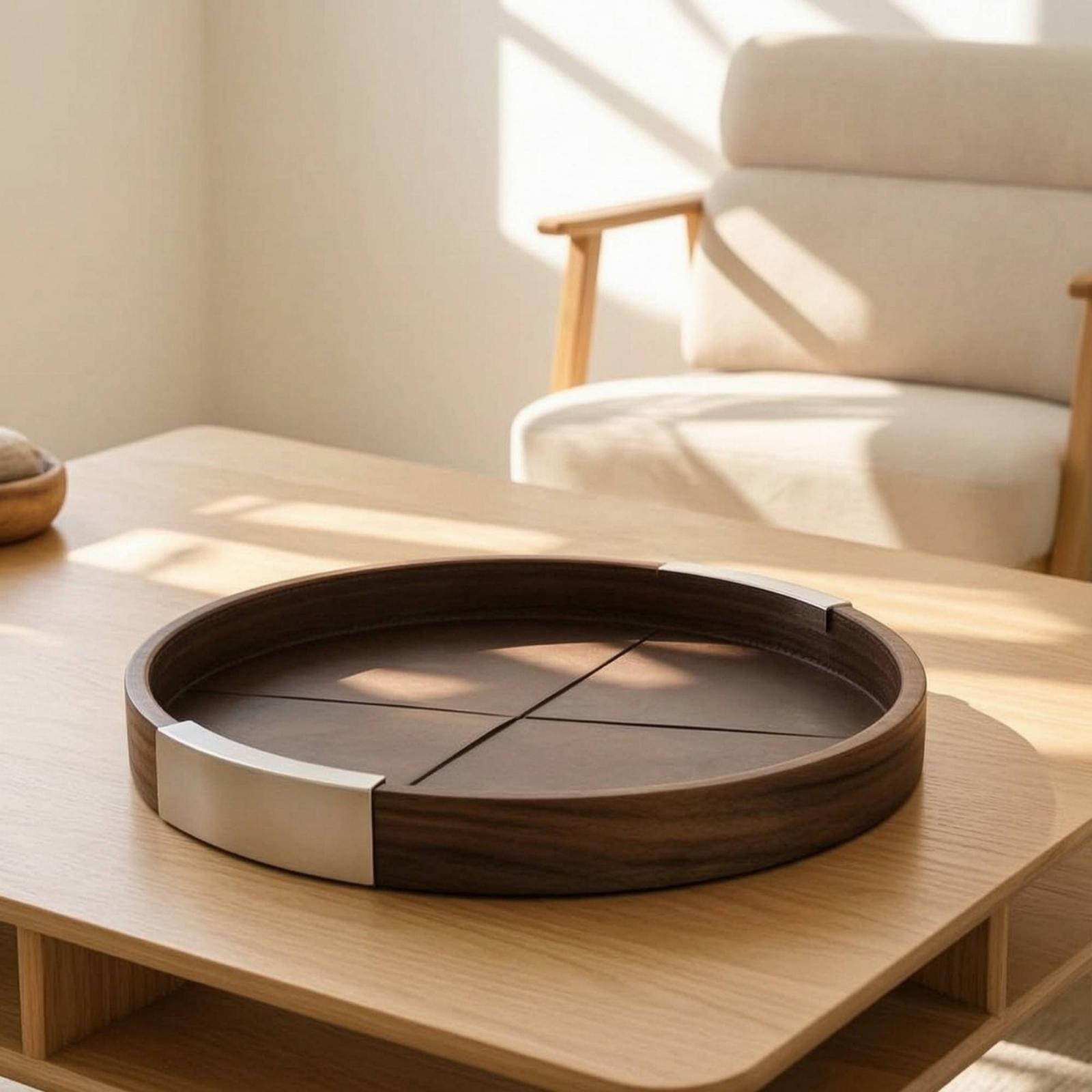 Walnut Wood Tray Minimalist Tr - Tea Coffee Set Up review and price