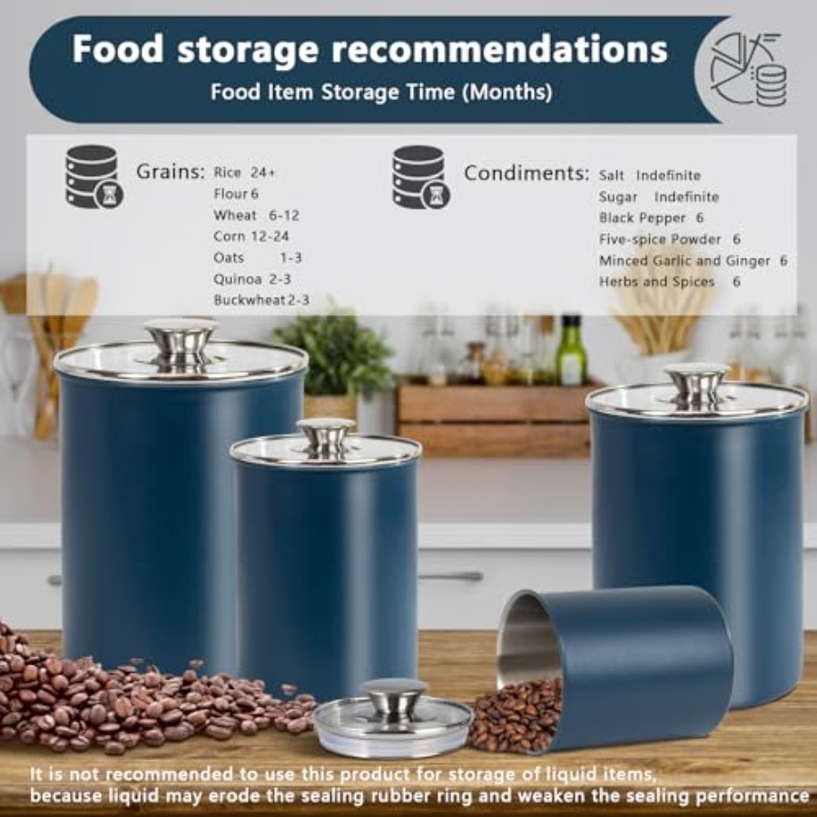 Stainless Steel Food Canister  - Coffee Tea Canister Set review and price