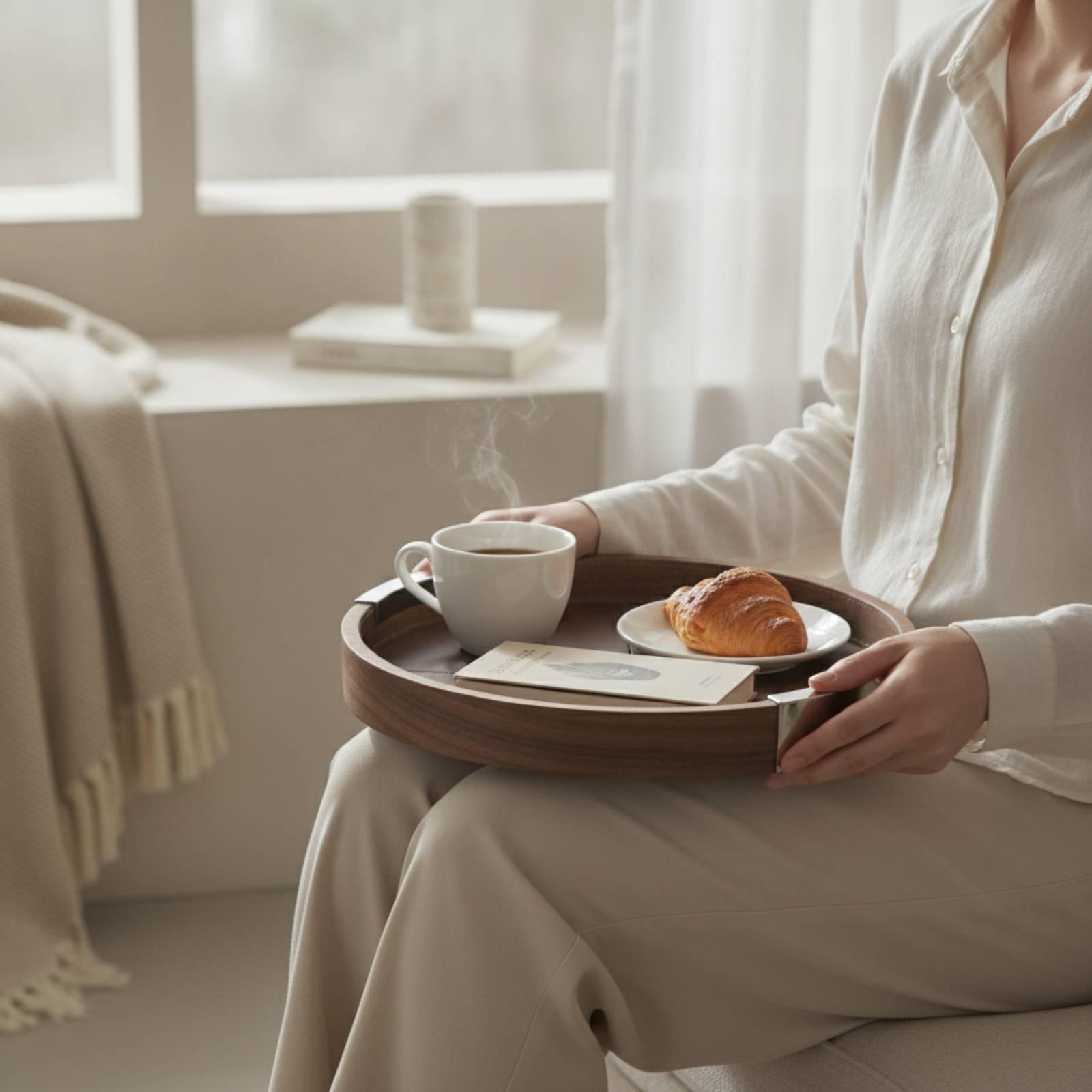 Walnut Wood Tray Minimalist Tr - Tea Coffee Set Up review and price