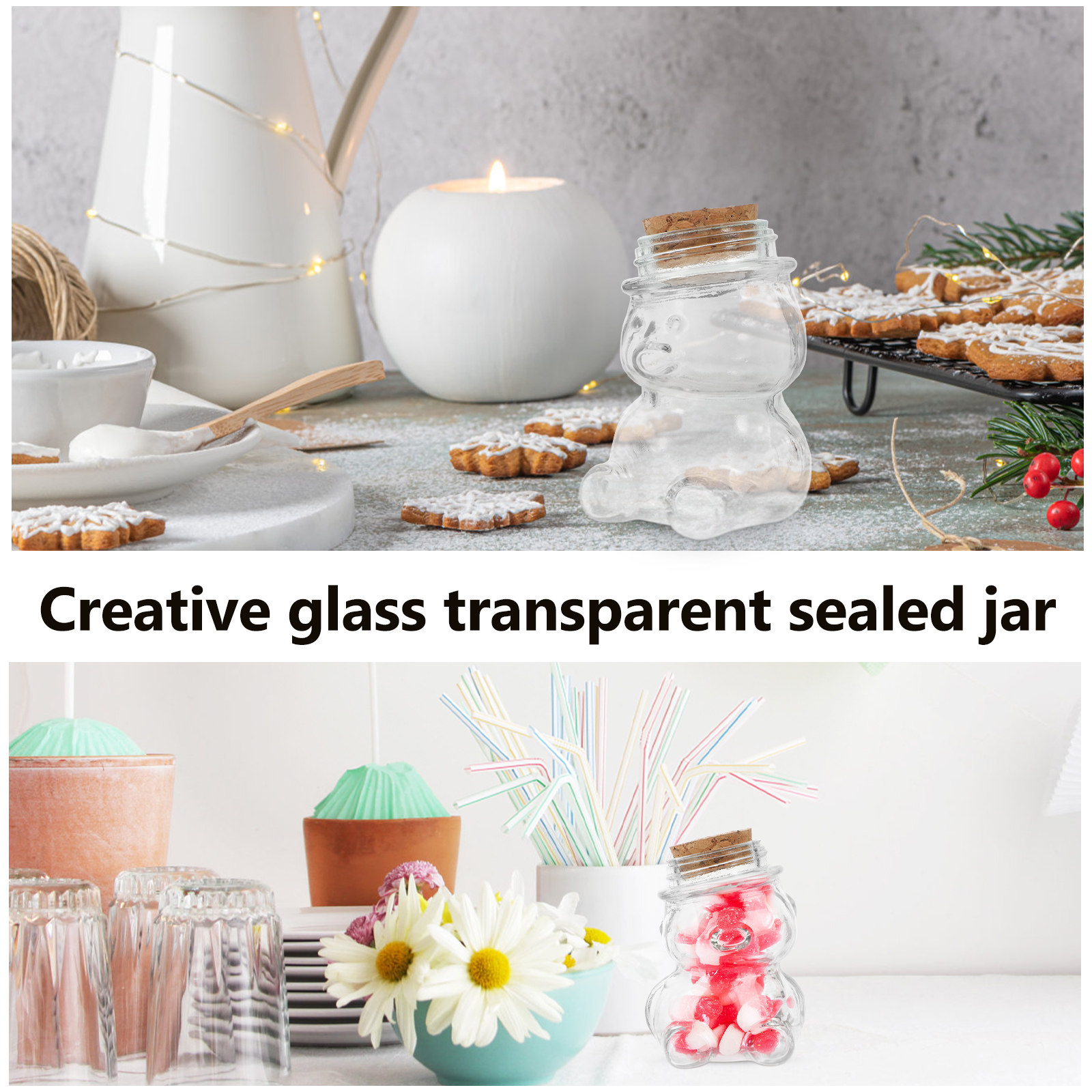 4Pcs Glass Candy Jar Set Trans - Coffee Tea Set review and price