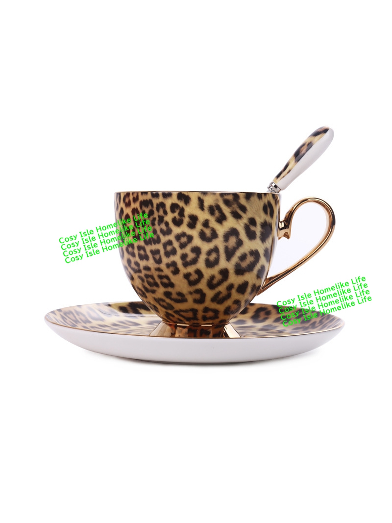 Gold Color Bone China Leopard  - Coffee Tea Festival review and price