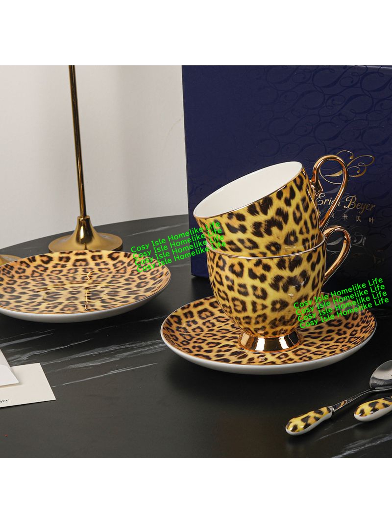 Gold Color Bone China Leopard  - Coffee Tea Festival review and price