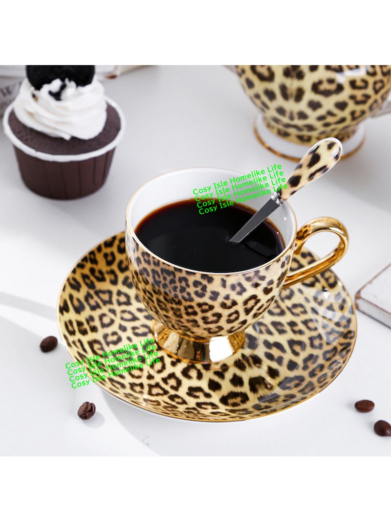 Gold Color Bone China Leopard  - Coffee Tea Festival review and price