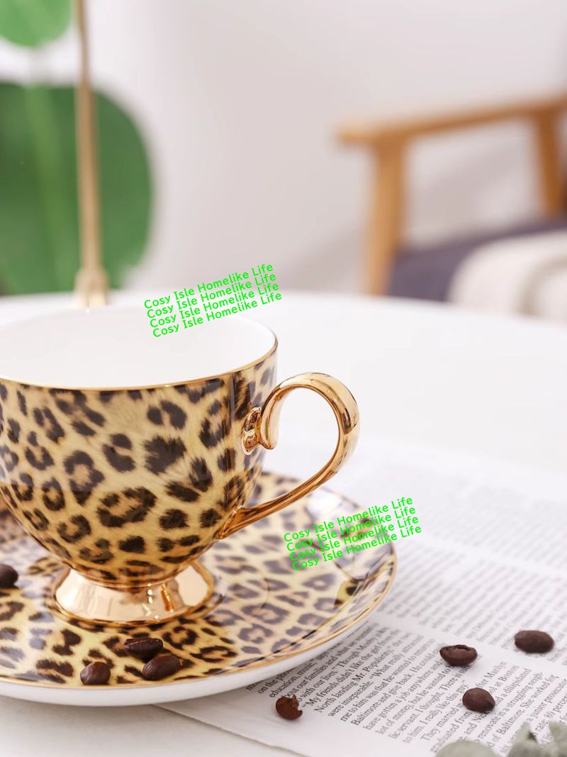 Gold Color Bone China Leopard  - Coffee Tea Festival review and price