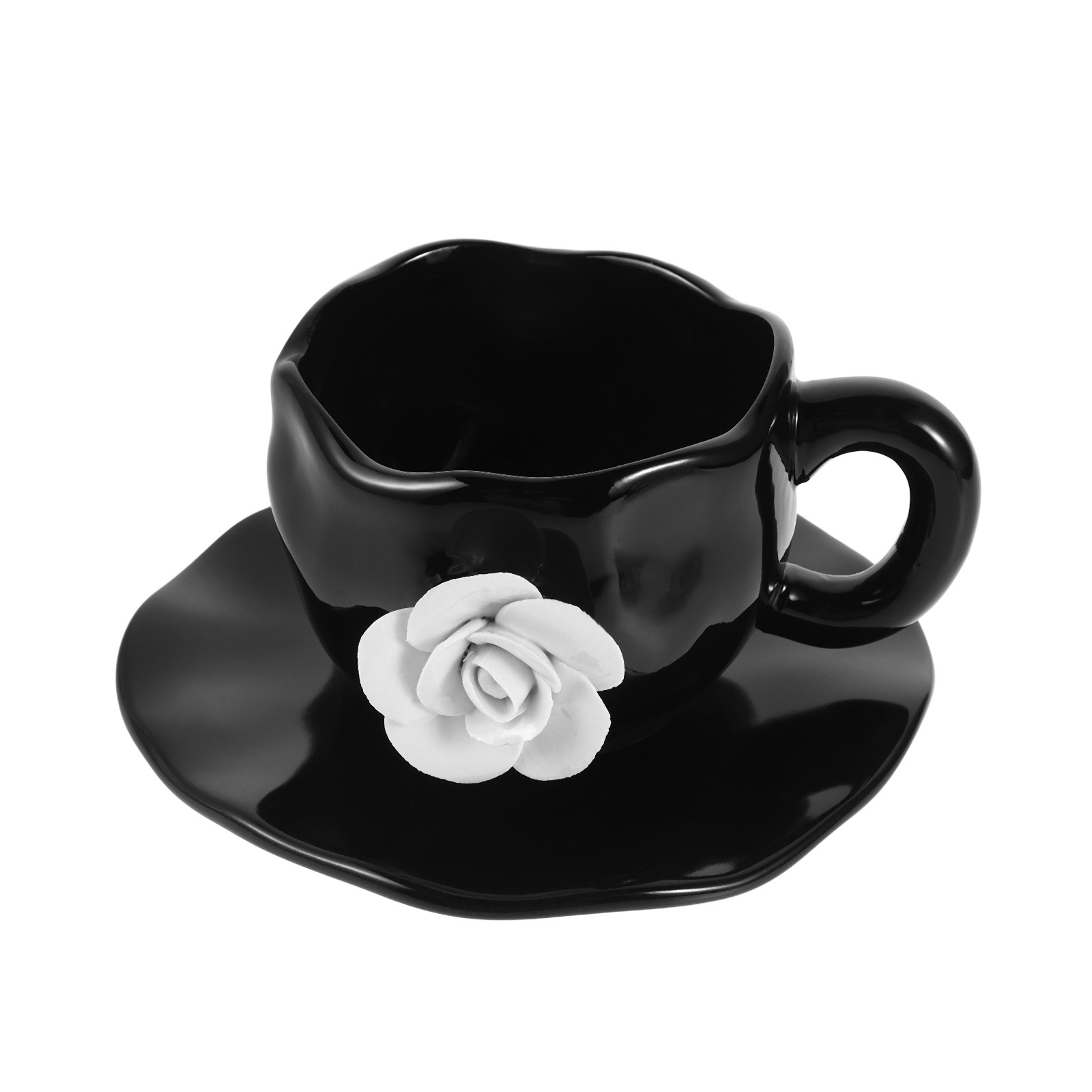 1Set Elegant 3D Rose Ceramic C - Coffee Tea Latte review and price