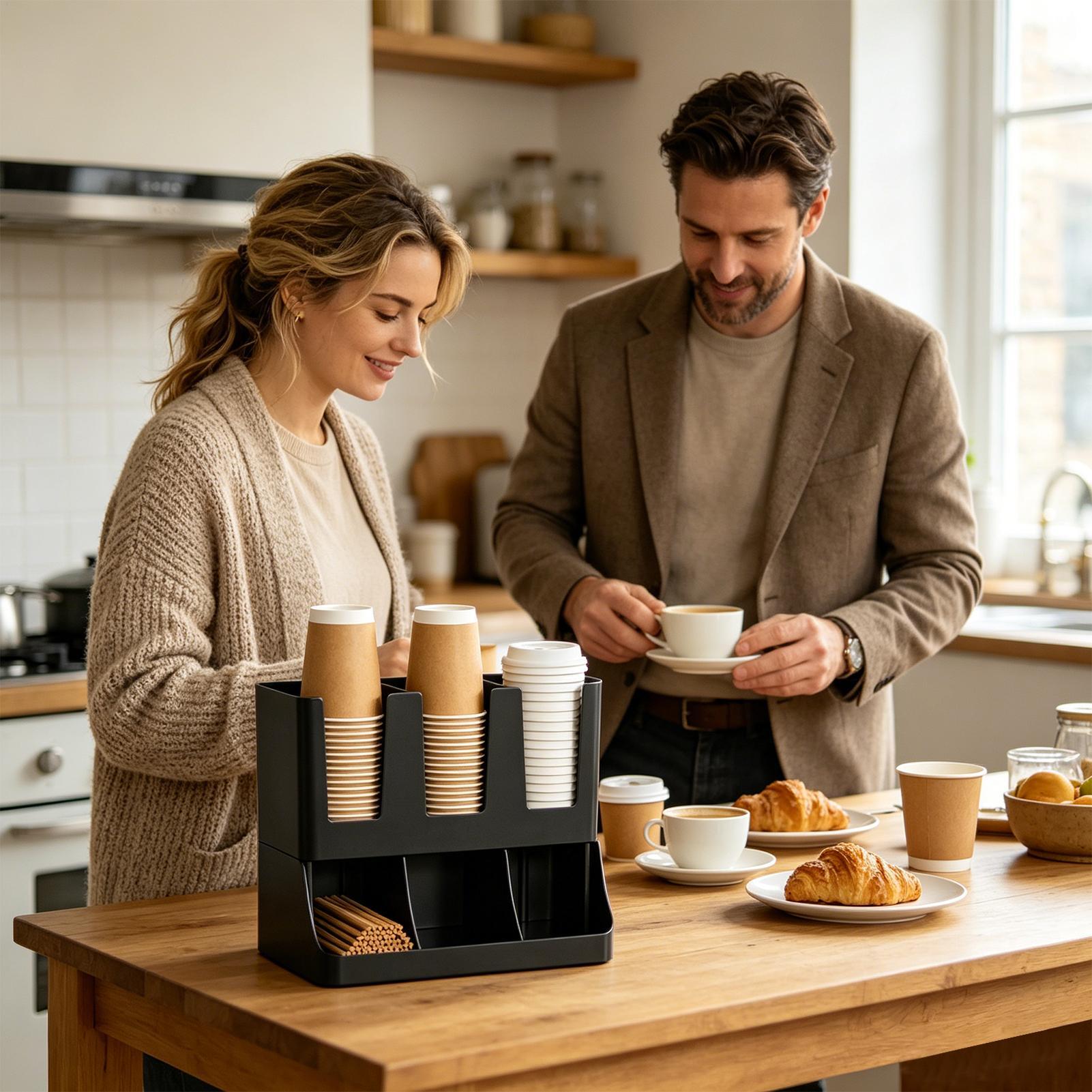 Coffee Bar Organizer 6-Compart - Tea Coffee Set Up review and price