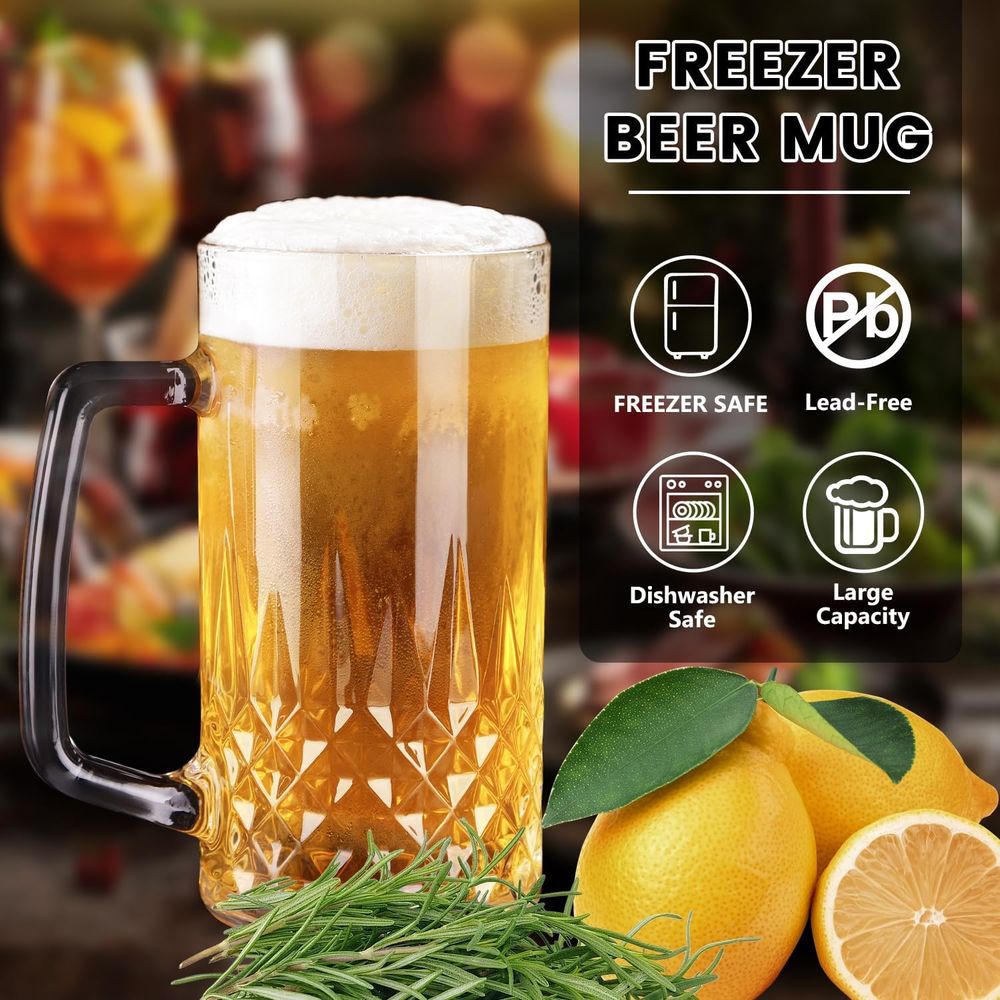20 oz Heavy Glass Mugs Set of  - Coffee Tea Gift review and price